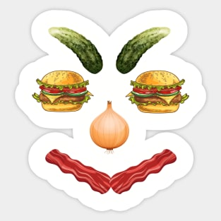 Cheeseburger face Sticker